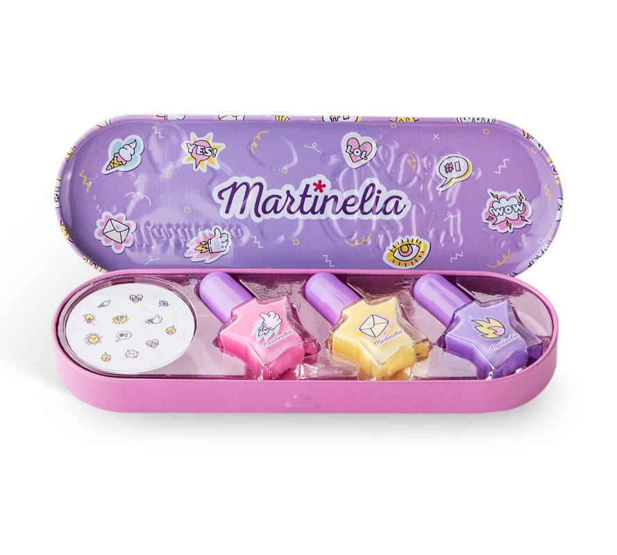 MARTINELIA SUPER GIRL NAIL POLISH & STICKERS TIN BOX